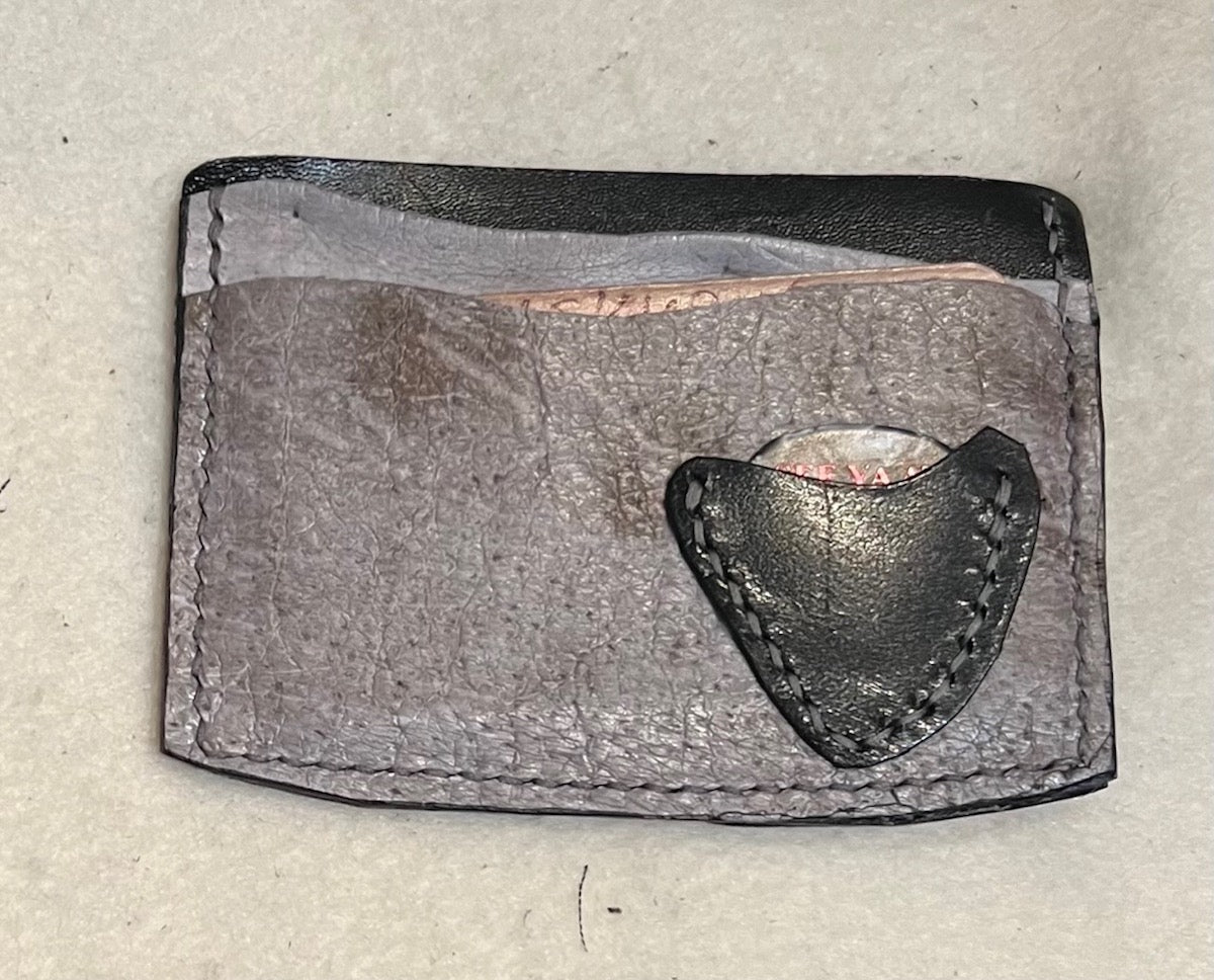 Grey Bi Fold Hand Painted Leather Wallet For Men, Card Slots: 6