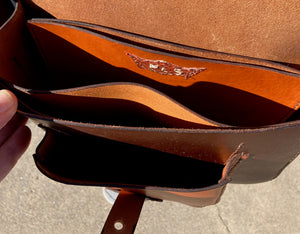 Feather crossbody satchel